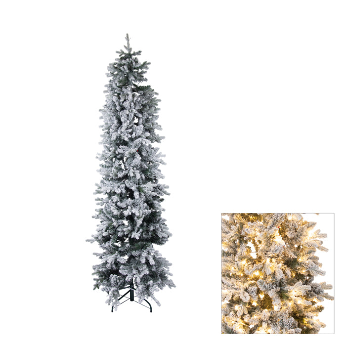 Pencil Pine Snow Tree w 380 Lights 210cm