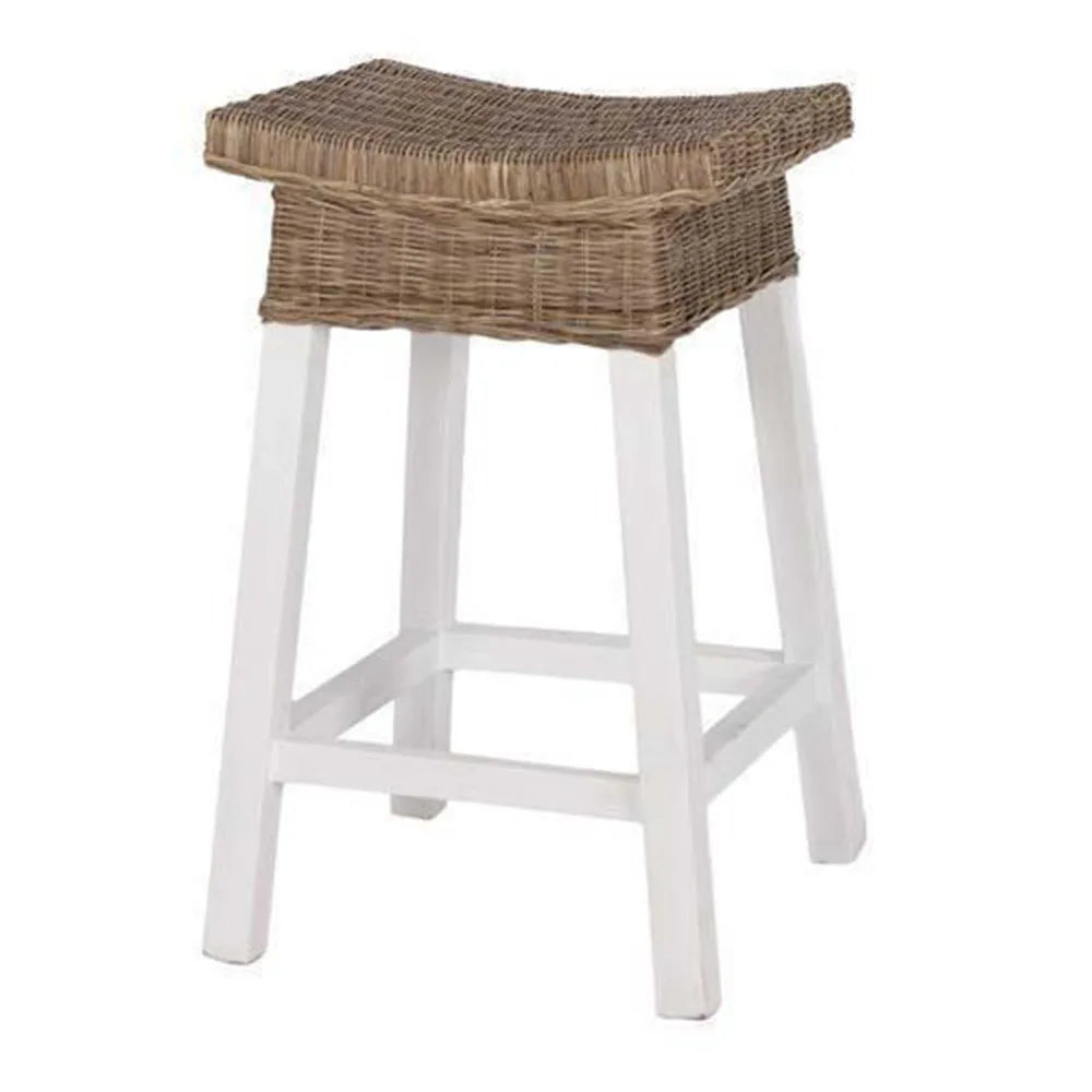 Wood & Rattan Hamptons Barstool