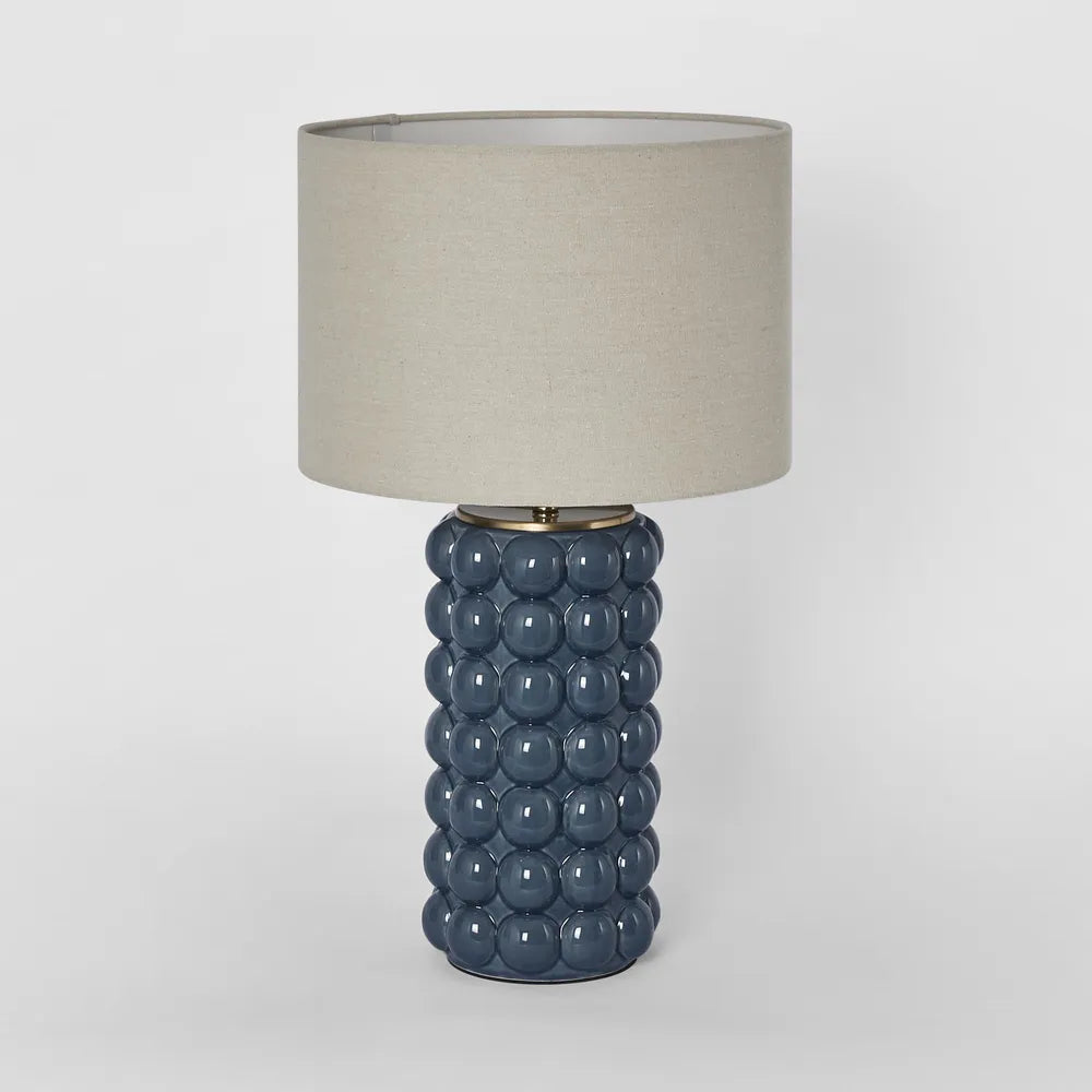 Condotti Blue Table Lamp with Linen Shade