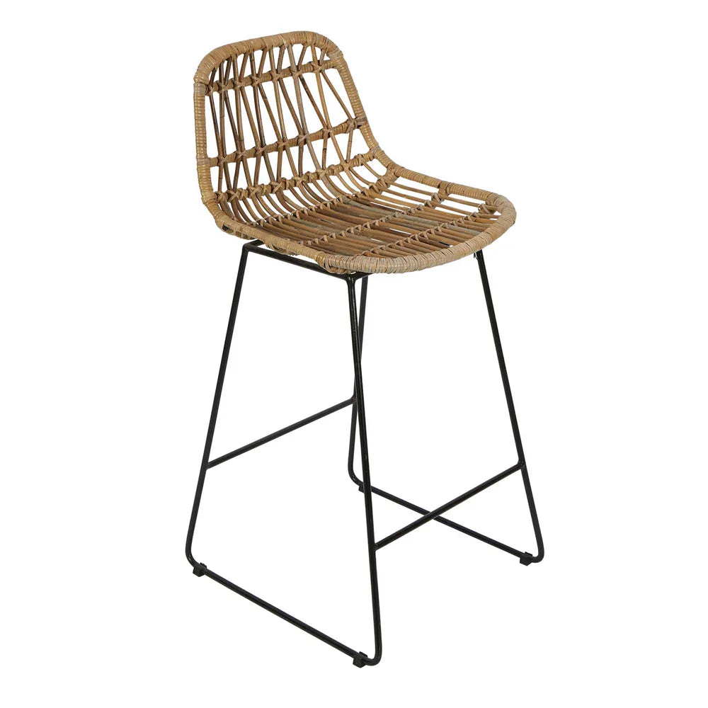 Comores Rattan & Iron Bar Stool