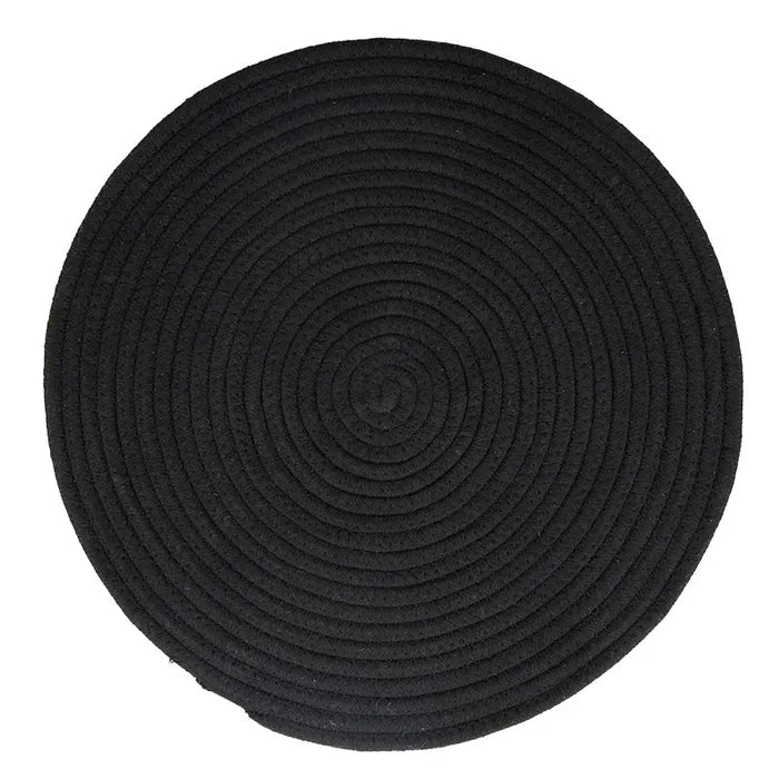 Cotton Round Placemat - 38cm Black