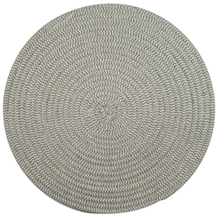 Cotton Round Placemat - 38cm Grey & White