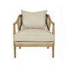 Asteria oakwood linen armchair upholstered accent chair with cushioned seat and curved arms modern living room furniture