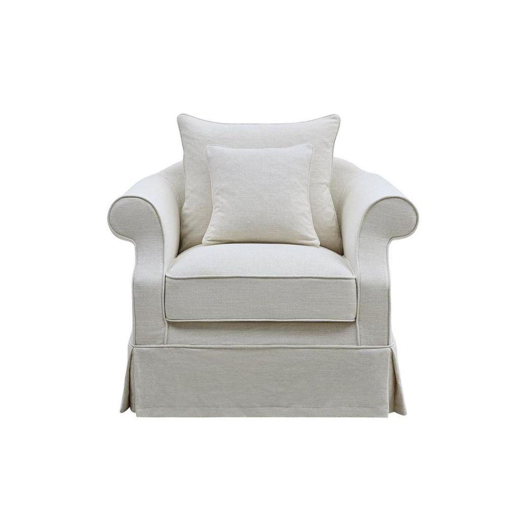 Avalon naked armchair base with cushion, slipcover-ready chair with high-density foam seating for modern interiors