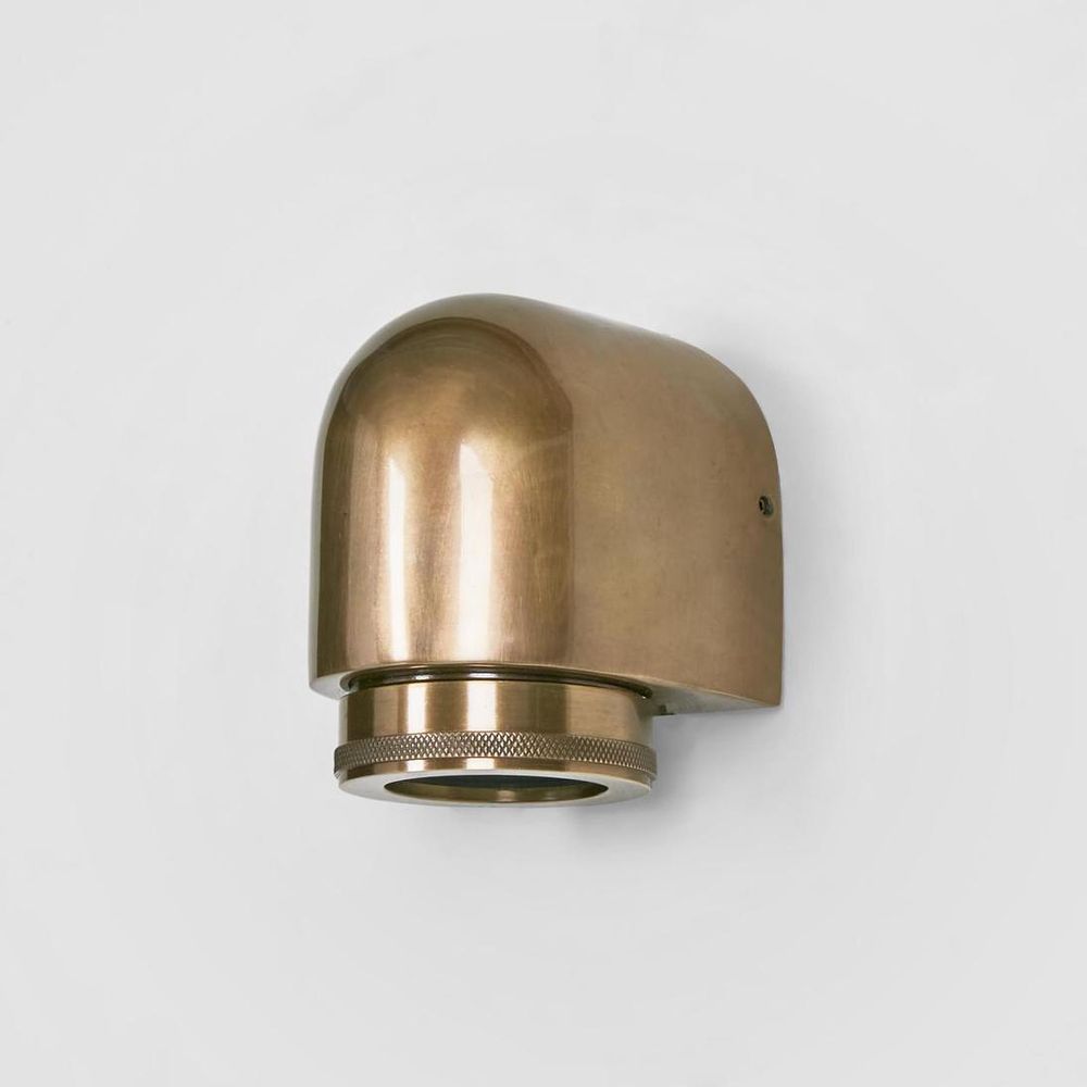 Sea Rock Outdoor Wall Light in antique brass – coastal Hampton-style outdoor wall sconce for beach houses, entryways, and patios