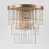 Giorgio Wall Light brass-finished round design with three-tiered clear glass tubes – elegant modern wall sconce for luxury interiors and feature walls