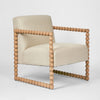 Beaded oak accent chair with sturdy frame and comfortable seating design