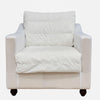 Clovelly naked armchair base with feather and foam cushions, slipcover-ready chair for modern living spac