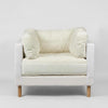 Pamona modular sectional sofa with loose removable covers in cotton linen blend, natural oak legs, contemporary living room sofa