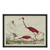 Crane bird wall art with layered natural textures, black frame, and nature-inspired design.