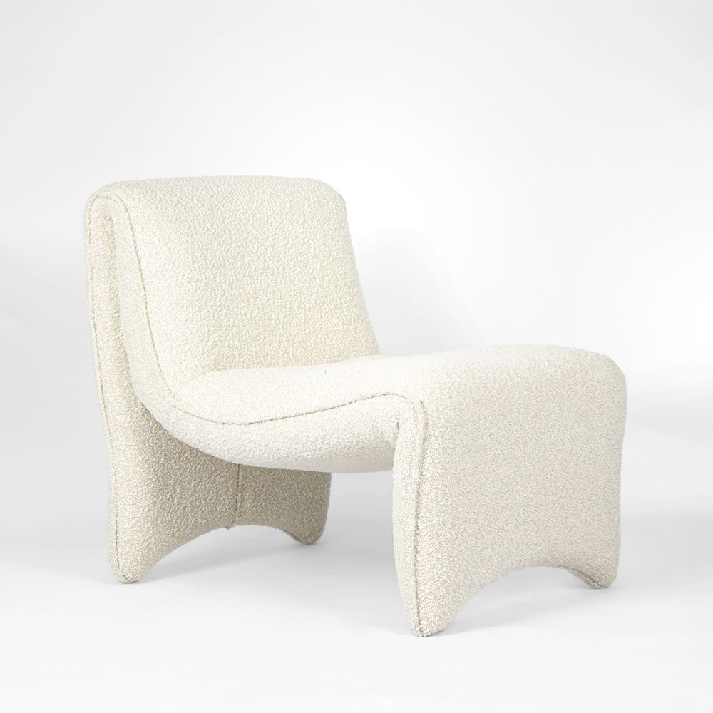 Upholstered occasional armchair with ergonomic design for comfortable lounge or bedroom use