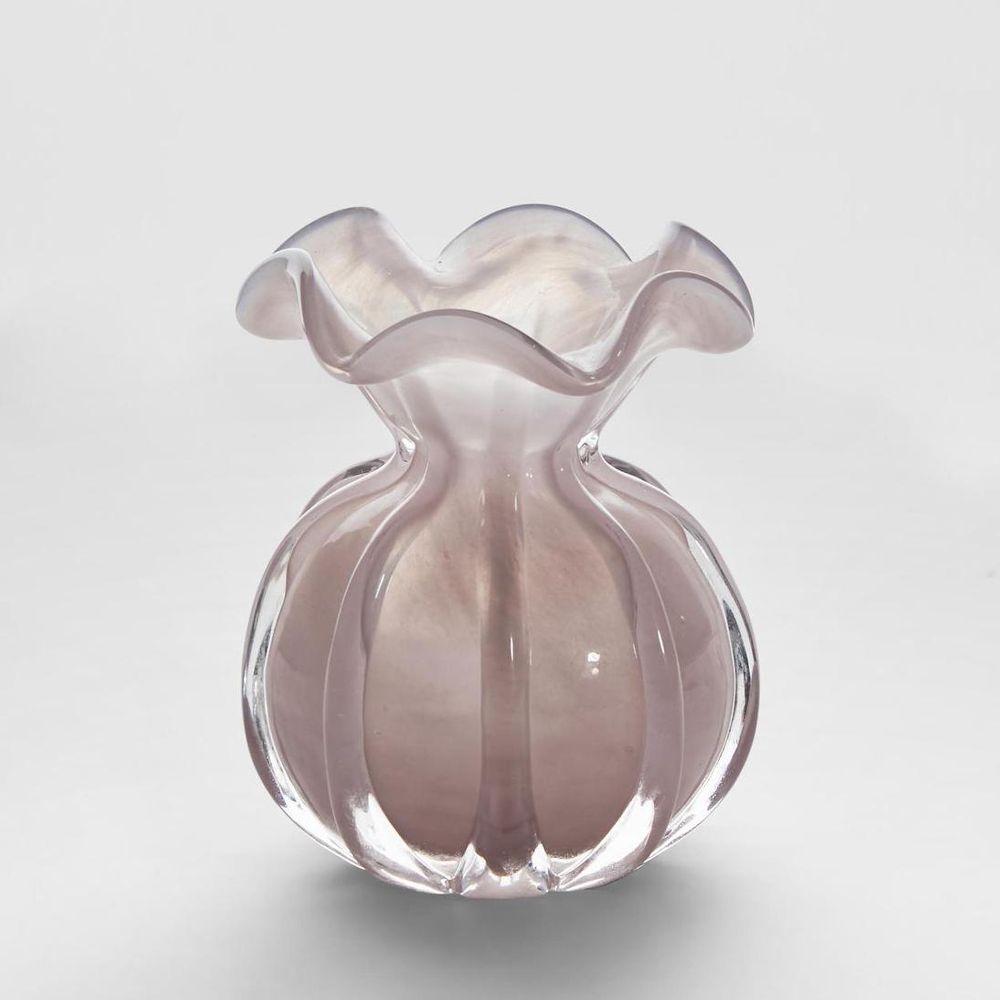 Pink glass bud vase watertight waterproof Lulu design for single flower home decor