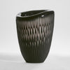 Tall black glass vase watertight waterproof Fossil design for modern home decor flowers