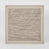 Square ecru wall art made from natural wooden bark and veneer with rustic textured design.