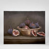 Bowl w Figs painting wall art featuring a vibrant still life of figs in a bowl in multi-colour acrylic on canvas, framed artwork 40 x 50 cm