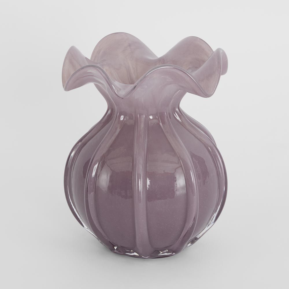 Medium purple glass vase watertight waterproof Lulu design for home decor flowers