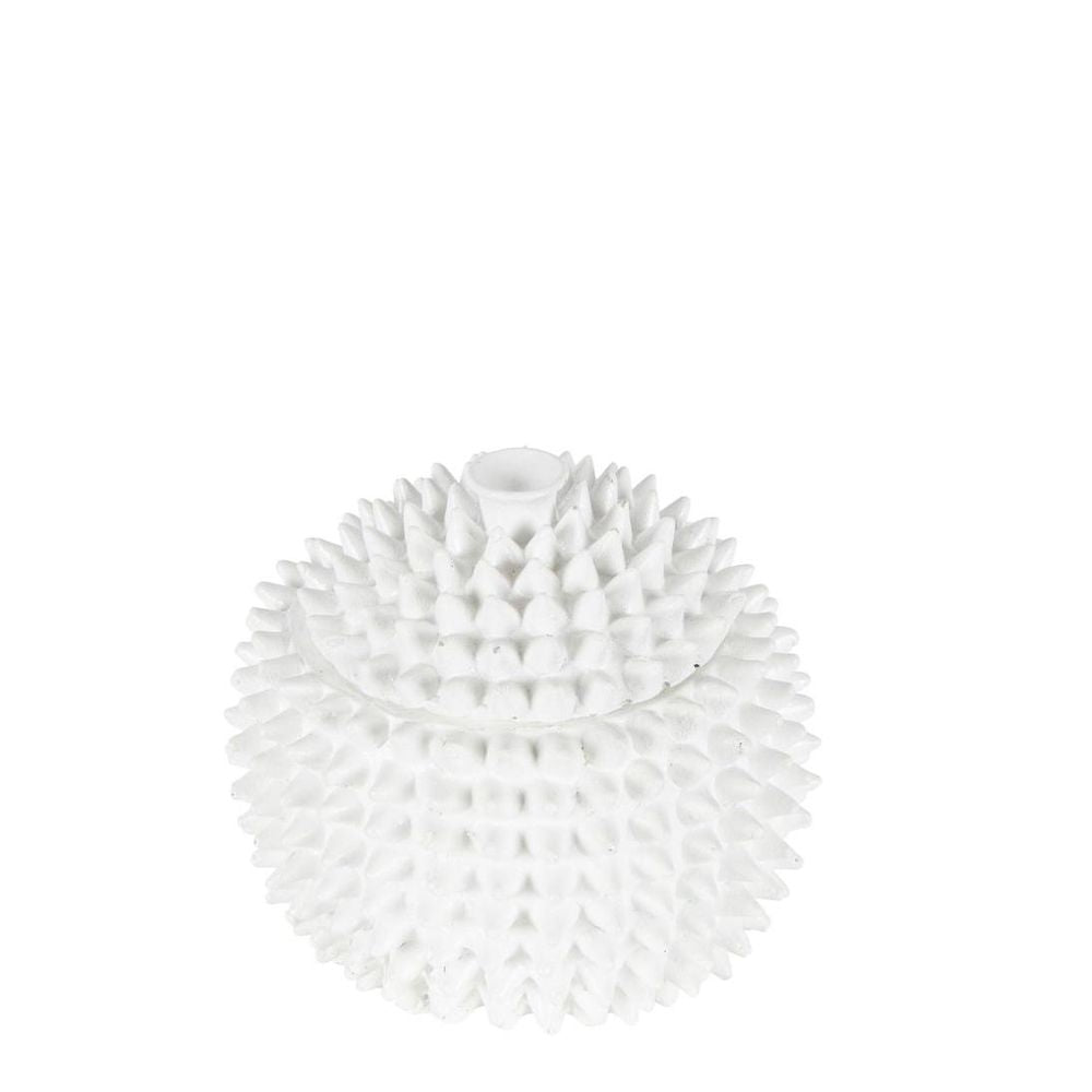 Small white spike decorative bowl with lid modern textured home decor accent