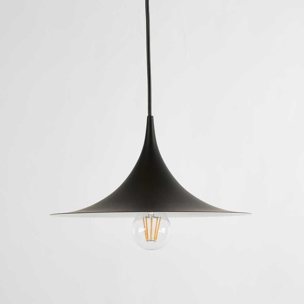 Sophia small pendant light in black, crafted from iron and aluminium, modern ceiling light for kitchens, dining areas, and contemporary interiors