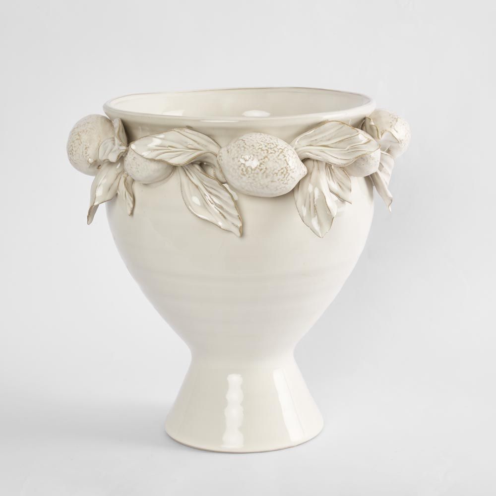 Blanca lemon ceramic decorative piece with detailed lemon design and glossy glaze finish