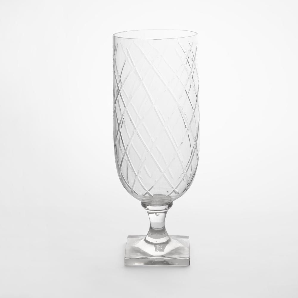 Clear large glass urn vase waterproof design with premium hand cut craftsmanship