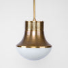 Halo ceiling pendant antique brass, sculptural brass pendant light for living rooms, dining areas and feature spaces by Florabelle