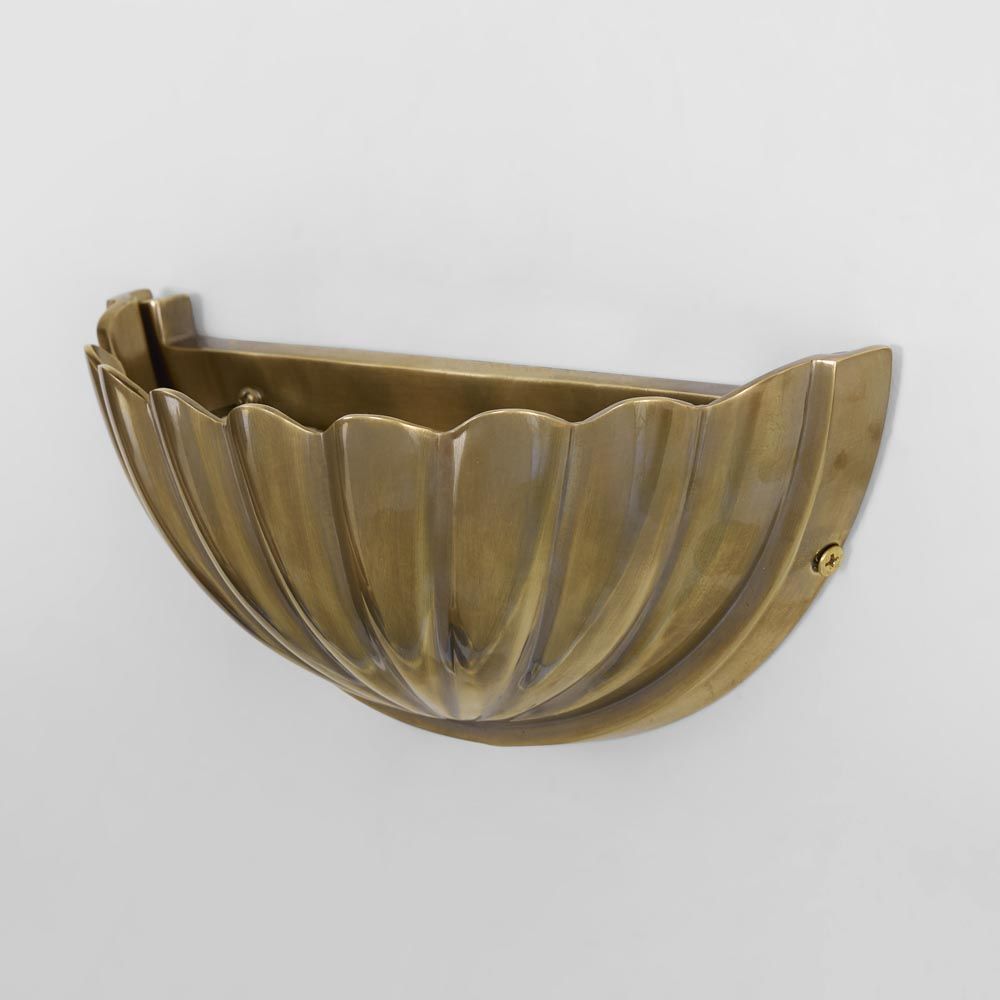 Half Moon Shell Shade Wall Light Large brass wall sconce – elegant curved wall light for hallways, bedrooms, and modern interiors