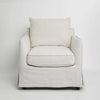 Noosa Hampton style slipcover sofa with removable fabric cover, tailored piping detail, fibre-filled cushions, and solid hardwood legs for modern coastal living room furniture