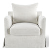 Hamptons accent chair with removable slipcover, tailored piping, comfortable cushions, and durable timber frame construction
