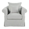 Hamptons slipcover armchair upholstered accent chair with rolled arms, removable fabric cover, and solid timber legs in coastal living room setting