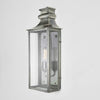 Westpoint Outdoor Wall Light solid brass with clear glass panels and antique brass finish – elegant outdoor wall sconce for entrances, hallways, and patios