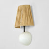 Raffia Shade Wall Light resin base with paper raffia shade – natural E27 wall lamp for bohemian, coastal, and modern interiors