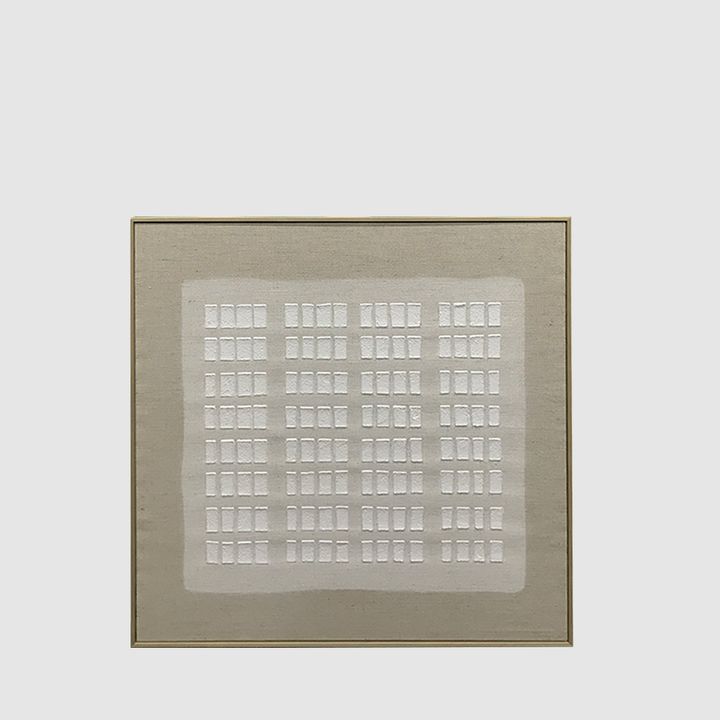 Framed hand-embellished canvas wall art with premium veneer frame, modern home décor print.