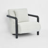Outdoor aluminium armchair with rustproof frame and polyester upholstery for patio and garden seating