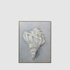 Conch shell textured canvas wall art in neutral tones, large 90x120cm coastal décor piece.