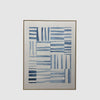 Large abstract blue line canvas artwork with hand-embellished texture and modern design