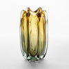 Solenne handblown glass vase, large ombre amber green vase for floral arrangements and interior styling