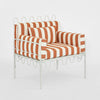 Outdoor chair with steel frame and powder coated finish, weather resistant polyester fabric patio seating