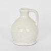 Raso short white ceramic jug vase with matte finish for modern home decor