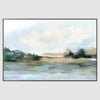 Vista Magic wall art featuring an abstract blue composition with dynamic forms, framed canvas artwork 82.5 x 122.5 cm