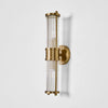 Jenson Wall Light Double brass finish aluminium and stone wall sconce – dual E14 modern wall light for hallways, feature walls, and living rooms