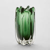 Noria large green handblown glass vase, watertight decorative vase for modern home décor and floral arrangements