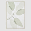 Eucalyptus Calm minimalist artwork with soft sage and muted green tones on textured white background.
