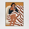 Framed canvas print with hand embellishment, veneer frame and secure protective packaging.