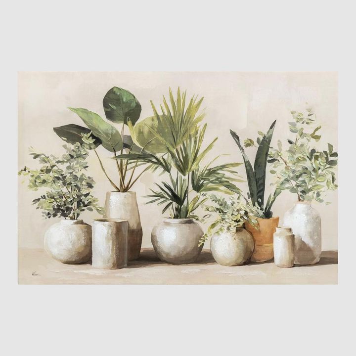 Earthen Greens wall art featuring an abstract botanical design in earthy green tones, large framed nature artwork 122.5 x 80.5 cm