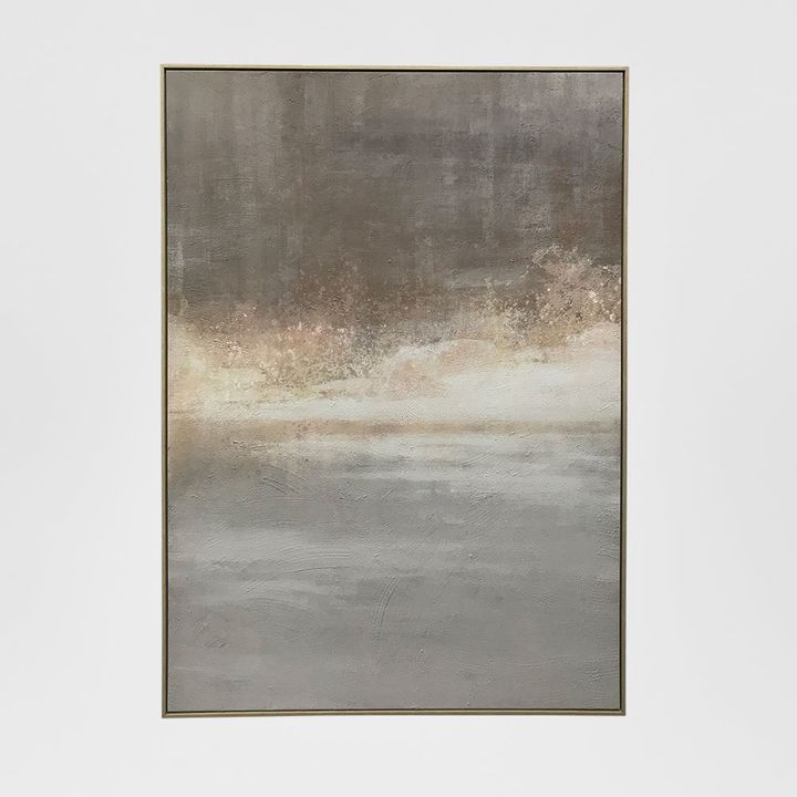 Premium hand-embellished canvas art in veneer frame, shrink-wrapped with protective corner guards.