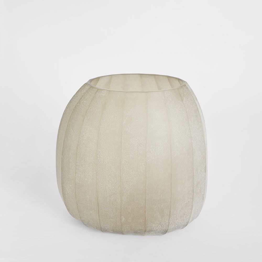 Amara small mouth-blown glass vase, hand-finished decorative vessel for modern home décor styling