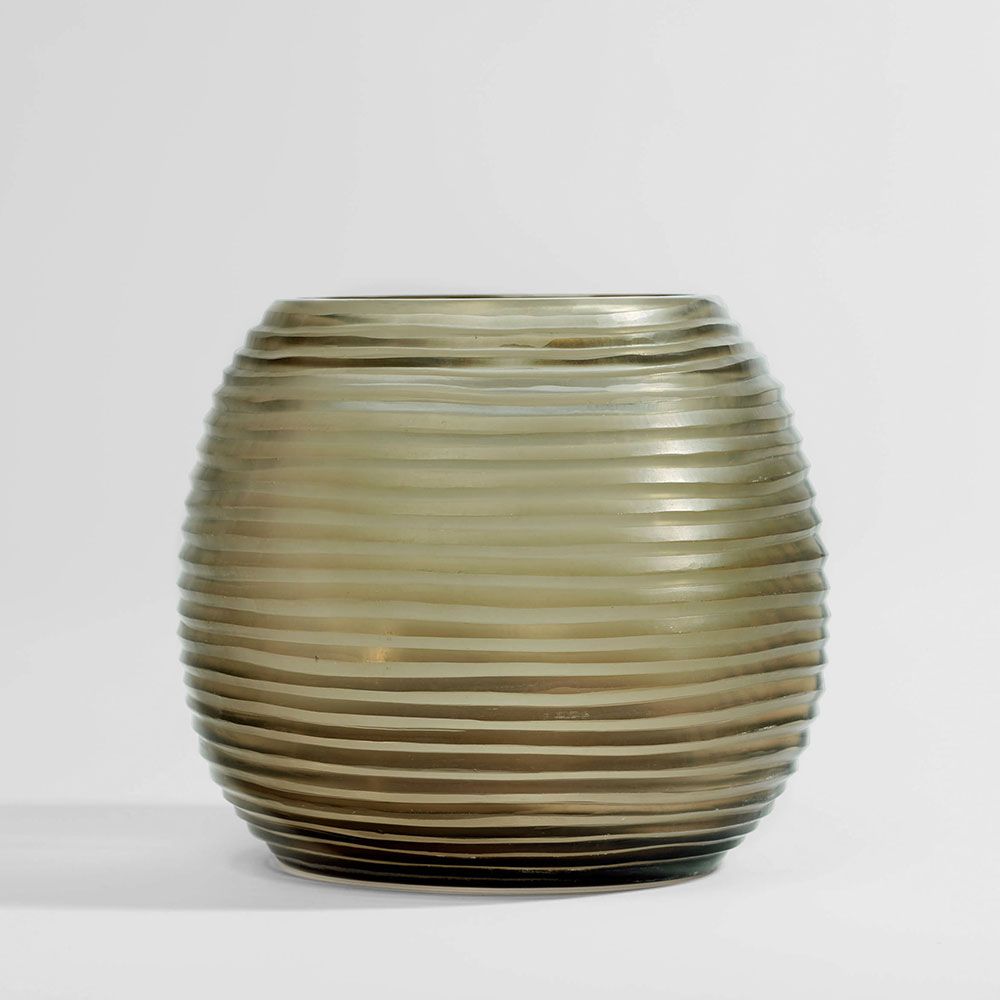 Jana medium mouth-blown glass vase, handcrafted hand-finished decorative vessel for elegant home décor styling