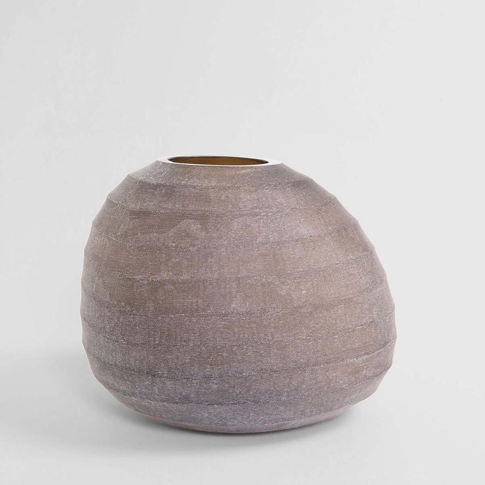 Nira mouth-blown glass vase, handcrafted hand-finished decorative vessel for elegant home décor styling