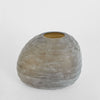 Black artisan mouth-blown glass vase, handcrafted decorative vessel for contemporary home interiors