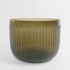 Artisan mouth-blown glass vase, handcrafted decorative vessel for modern interior styling